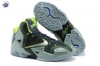 Meilleures Nike Lebron 11 Gris Fluorescent Vert