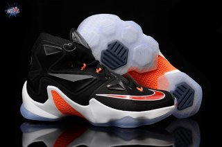 Meilleures Nike Lebron 13 Noir Blanc Orange